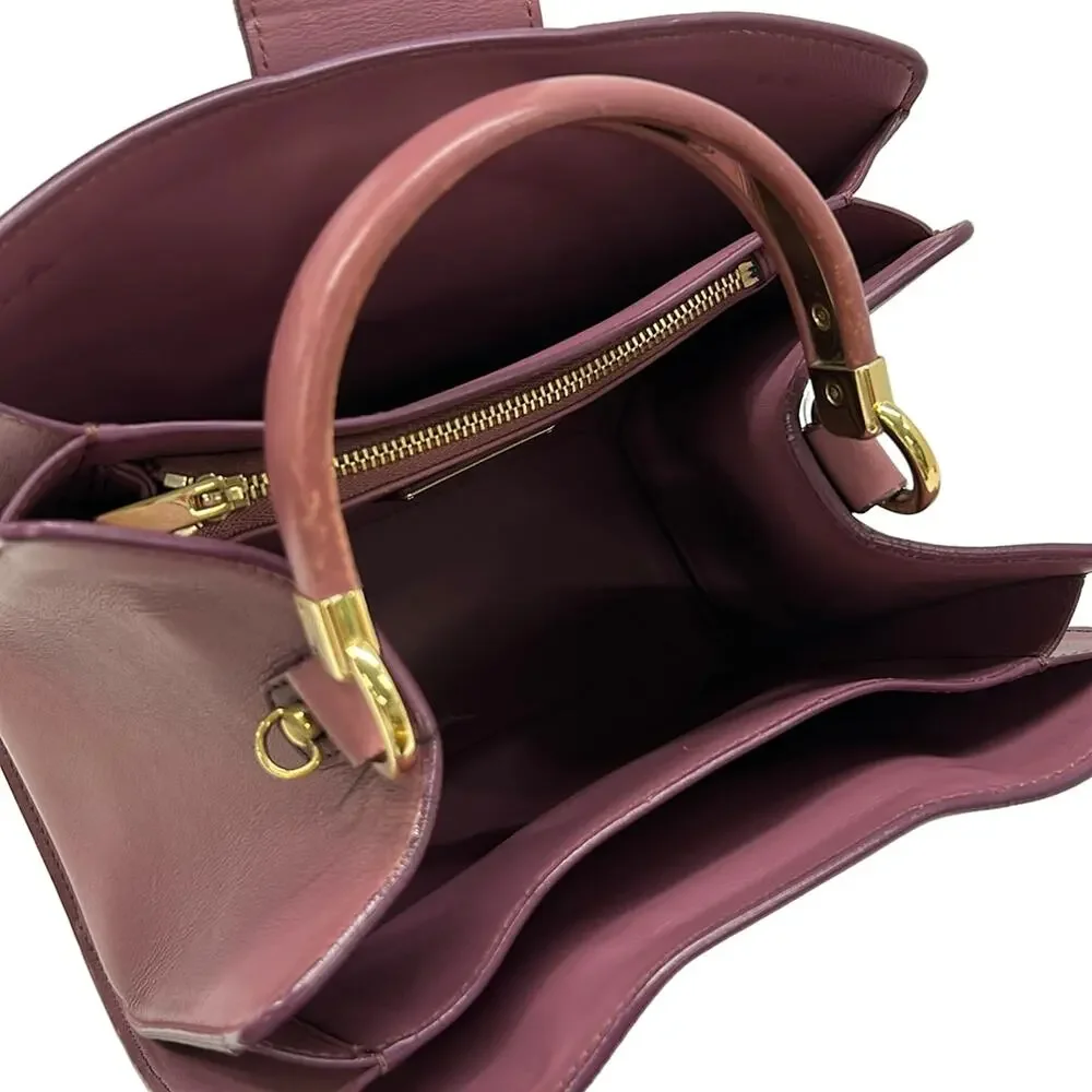Salvatore Ferragamo Gancini Handbag Purple Gold
